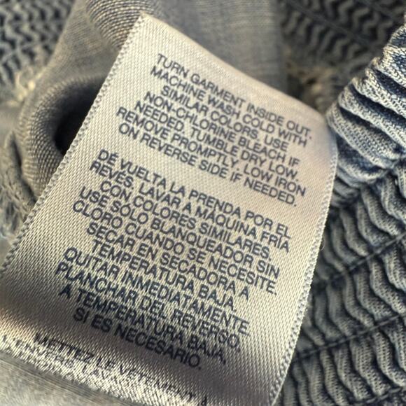 Angels Forever Young Womens Smocked High Rise Light Blue Straight Pants Medium - Picture 9 of 9